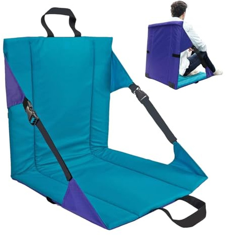 Genérico Asientos para Estadio - Sillas de gradas de 42x40x42 cm | Asiento Plegable Portátil con Respaldo Y Cojín, Reclinable, Ligero para Conciertos, Algodón Perlado + Varilla De Fibra De Vidrio
