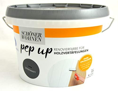 Pep up Renovierfarbe für Holzvertäfelungen weiss seidenmatt 1l