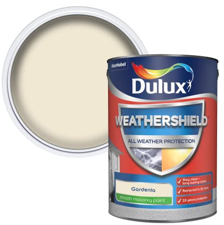 Dulux Weathershield Smooth Masonry Paint - Gardenia - 5L