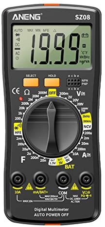ANENG SZ08 Multimètre numérique portable 2000 comptes DC AC diode NCV testeur
