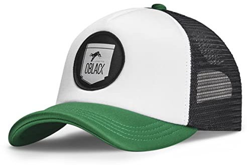 Oblack Cappello Uomo Baseball Nero Classic Green con Retina Regolabile Trucker cap Estivo Uomo Berretto Uomo Blu Berretto Donna Cappello Donna Estivo Cappelli Uomo - Cappelli