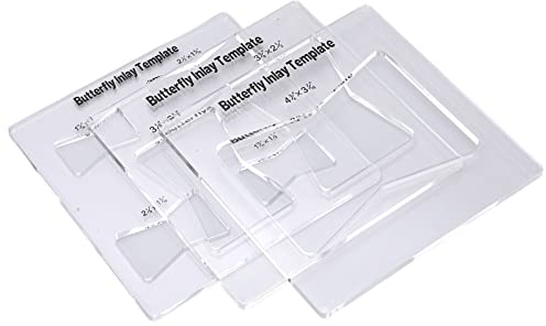 Gabarit de défonceuse pour le travail du bois,renfort de restauration,épissage transparent,3 guides en acrylique durci pour créer un gabarit d'incrustation de papillon pour meubles en