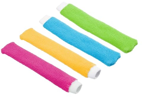 PATIKIL Grip de Serviette de Badminton à Sentiment de Coton Lot de 4 sur-Grips en Nylon pour Raquette de Tennis Colle pour Poignée Raquette Anti-Dérapante, Jaune/Vert/Fuchsia/Bleu Ciel