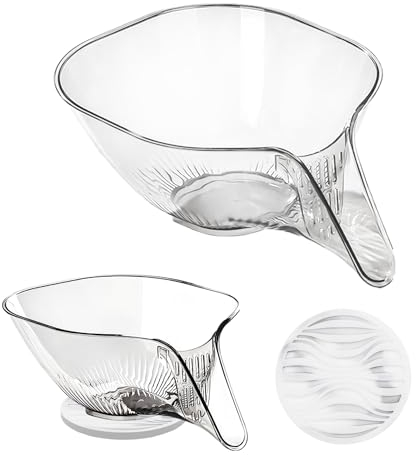 SLEEKEE 1 embudo multifuncional para cesta de drenaje con 1 alfombrilla antideslizante, colador para fregadero de cocina, gran capacidad, separación en húmedo y seco, ideal para lavar frutas y