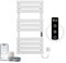 OihPaw Heated Towel Rail,1100x550 mm WiFi Towel Warmer Rail for Bathroom,446W Wall Mounted Electric Towel Rail with Timer and LED Indicator,White Right Electric Heated Towel Rail