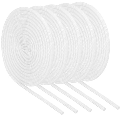 QUARKZMAN 5 stycken 1 m långt kabelskydd tygslang 2 mm ID, silikon glasfiberslang isolering kabelskyddsslang, flexibel kabelslang vit värmeskyddsslang för kabeltråd