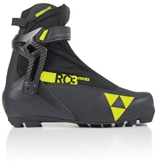 Fischer RC3 Combi Men's Cross Country Ski Boots, Black/Yellow, 45