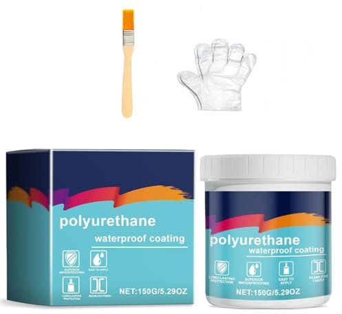 Firelye Polyurethane Waterproof Coating,Waterborne Polyurethane Waterproof Leak Repair,Revestimiento Impermeable De Poliuretano,Sealant Concrete Exterior Roof Wall Crack (1 pcs, 150g (Pack of 1))