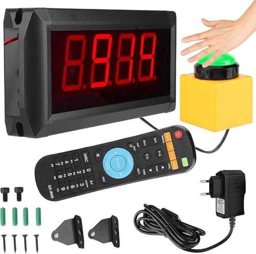 10S Temporizador de Juego LED, Temporizador de Cuenta Regresiva con Control Remoto, Área Visible de 20m CA 100-240V para Tienda, Supermercado, Centro Comercial