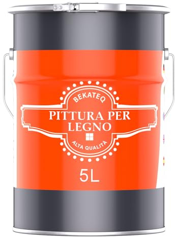BEKATEQ Pittura protettiva per legno Bianco 5l Pittura per legno per interni & esterni I Vernice per parquet, porte, scale, recinzioni ecc. I Altamente coprente contro le intemperie BE-420