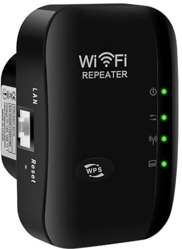 300Mbps WiFi Signal Repeater Extender Range Booster, Internet Network Amplifier, 2.4GHz Single Band, Plug and Play, UK Standard Plug Black