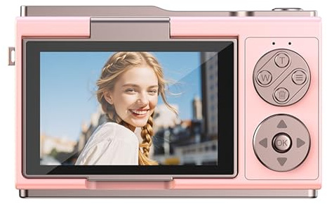 Yctze Cámara Digital 4K para Fotografía con Enfoque Automático de 48MP Cámara Digital 4K para Fotografía con Enfoque Automático Vlog de 48MP con Pantalla de 3 Pulgadas y 180 Grados de Viaje con
