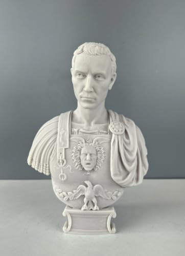 HISTONICA Julius Caesar byststaty, 25 cm/10 tum, grekisk staty, staty dekor