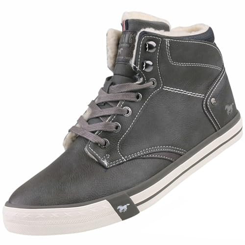 MUSTANG Herren Warmfutter Stiefelette High Top Sneaker 4072-602, Größe:43 EU, Farbe:Grau