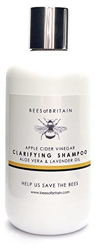 BEES of BRITAIN Shampooing Clarifiant Précieux à l'Aloe Vera, Lavande & Vinaigre de Cidre – Soin Cuir Chevelu Sensible au pH Équilibré – 99% d’Origine Naturelle – 250ml