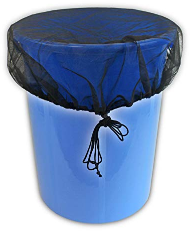 Housse pour tonneau de Pluie Ronde Ø 90 cm - Filet pour tonneau de Pluie avec Cordon de Serrage - Protection Contre Les Feuilles, Les moustiques (1x Pièce)
