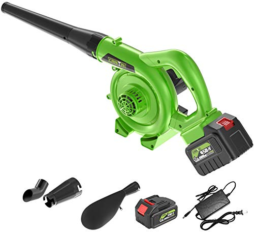 ACXZ Soplador de Hojas y aspiradora eléctrica sin Cable, barredora de jardín con batería de Iones de Litio de 21 V y Cargador para el Cuidado del césped, Coche, Ordenador