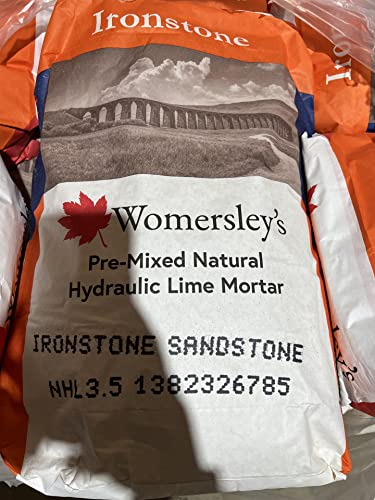 Womersleys Ironstone Heritage Lime Mortar Sandstone Pre Mixed Natural Hydraulic Lime and Sand 25kg Bag