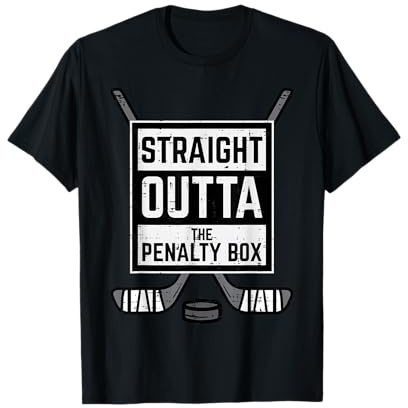 Ice Hockey Straight Outta Penalty Box Funny Men Boys Kids T-Shirt