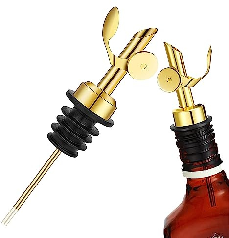 Versores pesados de acero inoxidable, volteamiento automático de la boquilla vertedora de alcohol - Boquilla de aceite de acero inoxidable para botella de alcohol, vinagre, bar,