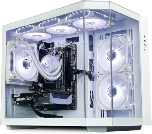 ionz Gaming PC - Desktop Computer, Ryzen 5 5600, NVIDIA RTX 5060, 16GB RAM, 1TB NVMe SSD, 120mm AIO Cooler, Windows 11, 650W 80+ PSU, WiFi, White - Apex