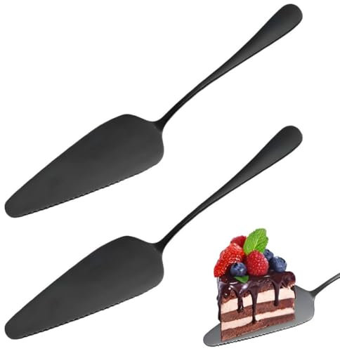 WeddHuis 2 Pezzi Paletta Torta Cake Server in Acciaio Inossidabile Coltello per Torta con Bordo Seghettato Palette Torta In Acciaio Inox per Cucine, Ristoranti, Feste