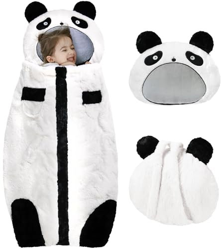 Schlafsack Kinder 190 x 88 cm Faltbare Kinderschlafsack mit Kissen und Reißverschluss Weich Warm Multifunktions Decke Kindergarten Deckenschlafsack für Kinder Mädchen Jungen