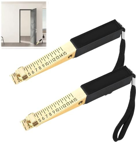 Metal Door Gap Measuring Tool, 2 Pcs Fire Door Gap Gauge Checker Tool, Accuracy 0.5mm Measuring Tool for Door Gaps, Feeler Gauges Door, Gap Measure, Welding Wedge Feeler Gauge, Metal Measuring Gauge