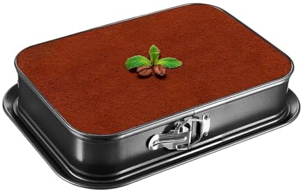 Kixolazr Moldes Para Pasteles | Reutilizable Rectangular Fácil Desmolde - Molde Para Hornear Con Fondo Desmontable - Para Principiantes Y Adultos, Galletas, Brownies, Panadería Casera, Comercial,