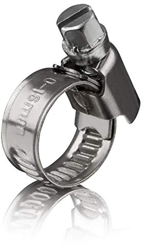GARSIDURO® 10 colliers de serrage metallique inox 8-16mm – colliers serrage professionnels en acier inoxydable V2A pour tuyau d’arrosage, voiture, moto | pinces de tuyau 8-16 mm