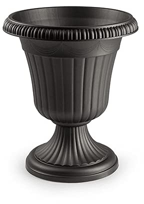 CABLEPELADO Maceta Copa, Macetero Copa, Florero Copa, Diseño Roma, Macetero Redondo, Tiesto, Fabricado en PP5 Apto balcón, jardín, Patio, Interior, 37 cm diámetro x 43 cm Altura, Color Negro