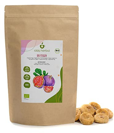 Fichi Secchi Biologici (500g), Fichi Secchi Interi da Coltivazione Biologica, 100% Naturali e Puri, Snack di Frutta Pronto da Mangiare, Vegano