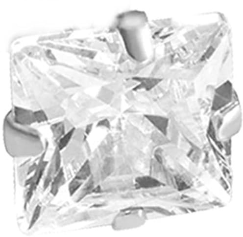 ENTREPLATA Boucle d’Oreille Unisexe en Argent 925 – Zirconium Blanc Taille Diamant 7x7 mm – Carré Brillant Haute Luminosité – Bijou Certifié Hypoallergénique