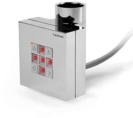 Thermostat et élément Chauffant 1000 W pour sèche-Serviette électrique, résistance électrique radiateur et Thermostat, programmateur sèche-Serviette (Chrome)