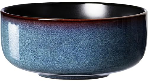 Ritzenhoff & Breker Bali Müslischale, 14 cm, Runde Schale mit Farbverläufen, Skandinavisches Design mit Reaktivglasur, Steinzeug, Blau