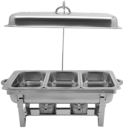 DSYOGX Chauffe-plat en acier inoxydable de 9 l - Récipient chauffant pour buffet, restauration, fête, buffet, fête