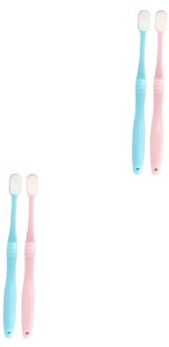 Healvian 4 Stück Nano ultrafeine weiche Zahnbürste Reisezahnbürste Kinderzahnbürsten Handzahnbürste lang Ultra Zahnbürste zahnfleischpflege zahnbürste Handbuch Japan schwangere Frau