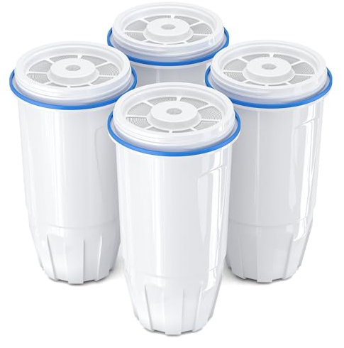 Upgraded Water Filter Replacement Fit for Zero Pitcher and Dispenser ZR-001 ZR-004 ZP-006 ZR-017, Five-Stage Filter System, Effectively Reducing Lead, Chromium, and Contaminants, 4 Packs, By BOGDA