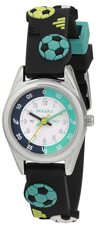 Tikkers Montre analogique pour enfants avec bracelet en silicone 3D couleur bleu marine, noir, sport