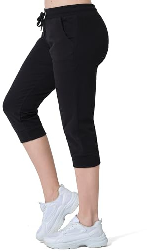 Smith & Solo Pantaloni Sportivi Donna in Cotone, Pantaloni Estivi Slim Fit per Yoga e Fitness, Modelli Moderni e Comodi a Vita Alta