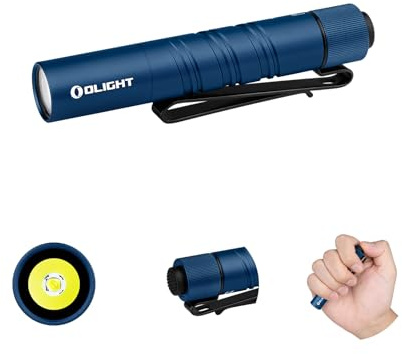OLIGHT I3T 2 EOS LED Linterna Llavero,Mini Linterna,Antorcha Pequeña Luz Portátil de Alta Potencia,200 Lúmenes,con 2 Modos de Luz,Batería AAA Alkaline Incluida(Azul)