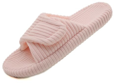 Meik Mangni Zapatillas de Estar por Casa Mujer Con Soporte de Arco y Espuma de Memoria Pantuflas con Puntera Abierta y Tira Ajustable Slippers Interior Exterior,Gr.36-43 EU