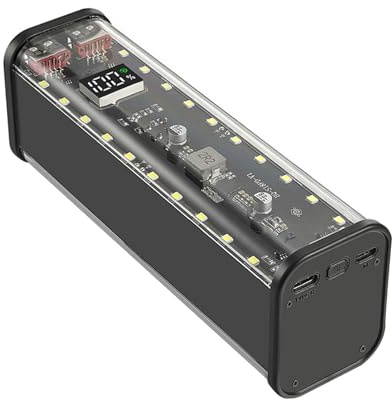 YPREWY Caja de almacenamiento de batería portátil de 8 x 18650 con carga rápida, funciones de protección múltiple desmontable