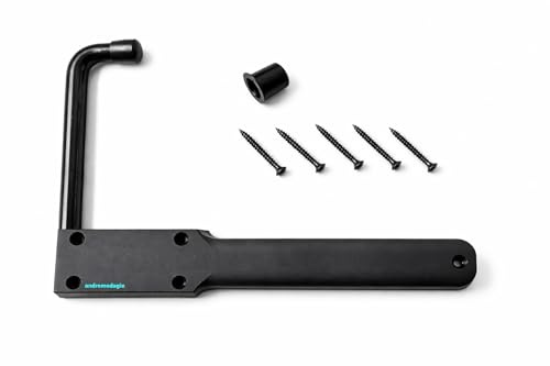 ANDROMEDAGIE® | FERMA PERSIANA IBFM CON MOLLA BRACCIO 120 MM 1 PZ NERO | Fermapersiana Universale ABS con Braccio Estensibile | Molla Acciaio Inox | Reversibile Dx/Sx | Viti e Boccola Inclusi