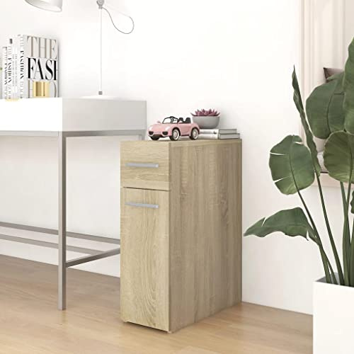 Armadietto per farmacie, 20 x 45,5 x 60 cm, rovere Sonoma, armadietto da bagno stretto, armadietto da cucina stretto, mobile da farmacista in legno, mobiletto compatto per nicchie, scaffale stabile