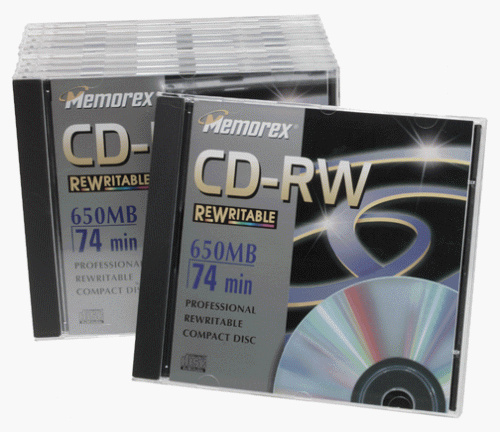 Memorex 700MB/80-Minute 24x CD-RW Media (10-Pack with Slim Jewel Cases)