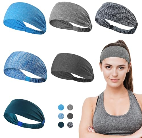 Dreamlover Stirnband Damen Sport, Stirnband Damen Dünn, Haarband Sport Sommer, 6 Stücke
