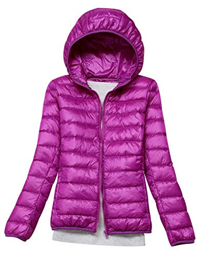 Doudoune Légère a Capuche Femme Duvet Veste Doudoune à Capuche Femme Legere Courte Manteau Doudoune Matelassée Pliable Fine Light Blouson Doudounes Legeres Courtes Mi Saison Hiver Chaudes Sport Violet