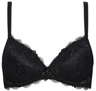 SIELEI, Reggiseno con Coppe Graduate e Senza Ferretto per Un Effetto Push-up Leggero, Realizzato in Morbido Pizzo, Spalline Regolabili, Designed in Italy, Color Nero, Taglia 3B