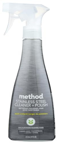 Method Limpiador de acero inoxidable + pulido, huerto de manzanas, limpia huellas dactilares y manchas, 14 onzas líquidas (paquete de 1)